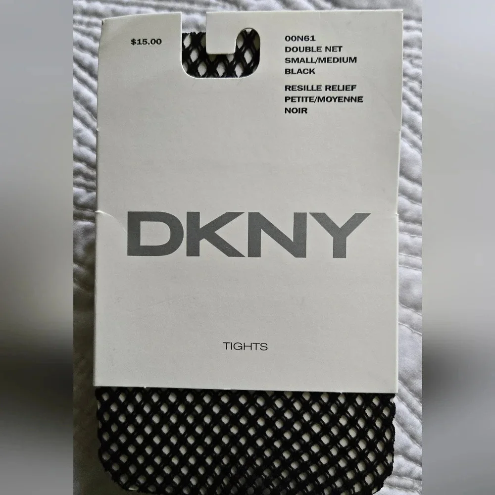 DKNY Women's Black Fishnet Model Tights Hosiery Sz Small